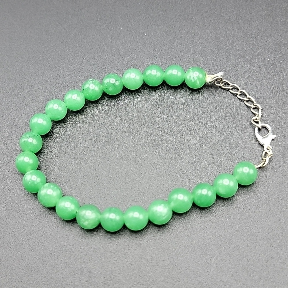 107 Cts Green Aventurine Round Bead 7.5" Natural Gemstone Beaded Bracelet